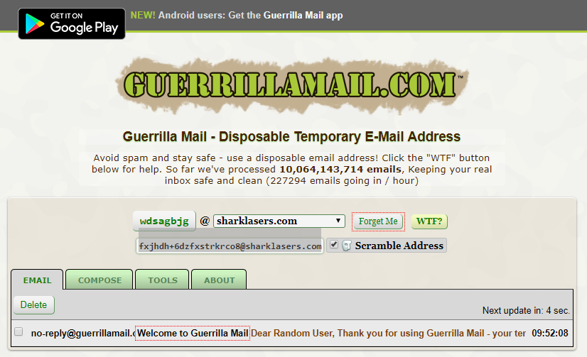 Temporary Fake Email Address